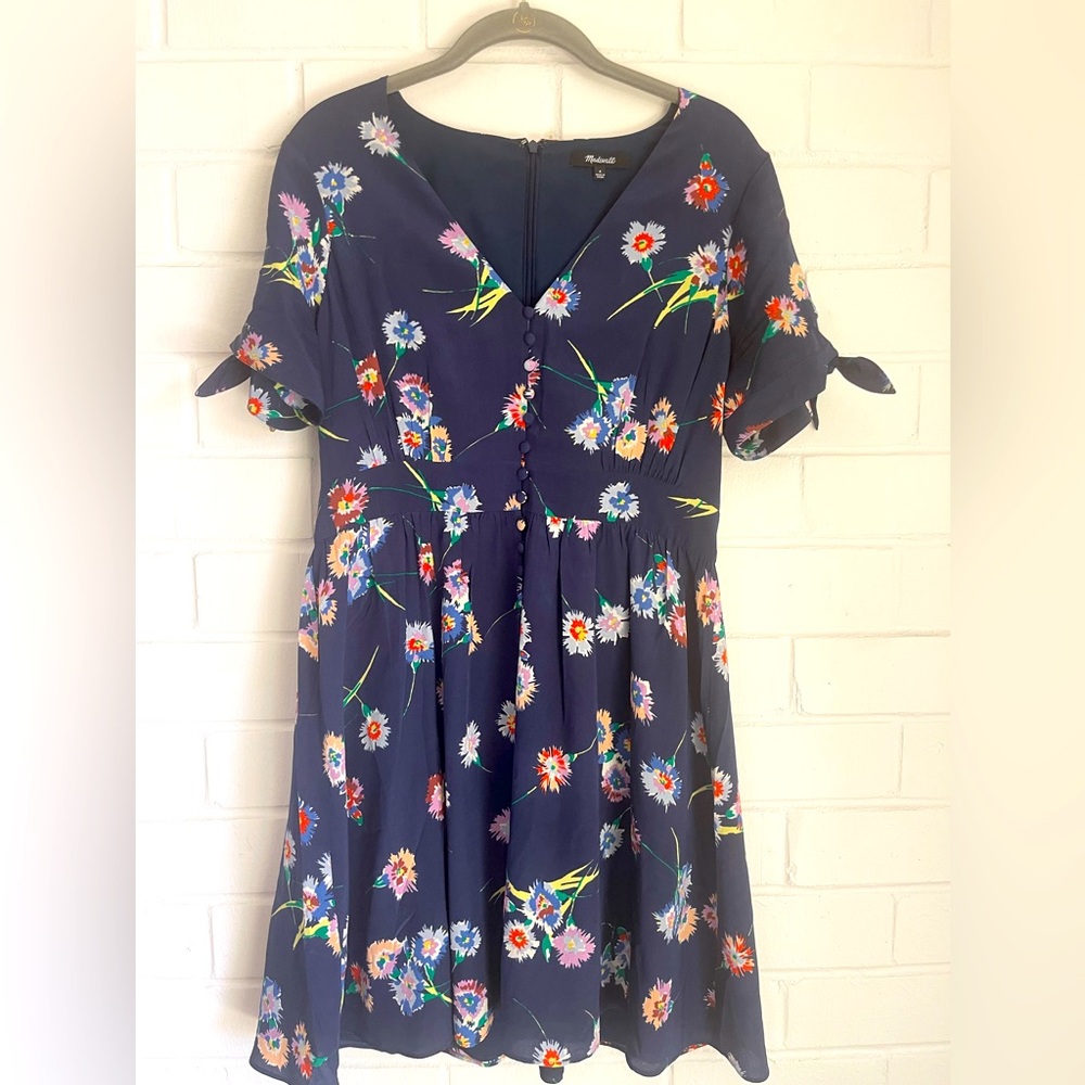Madewell Floral Navy Dress - size 6